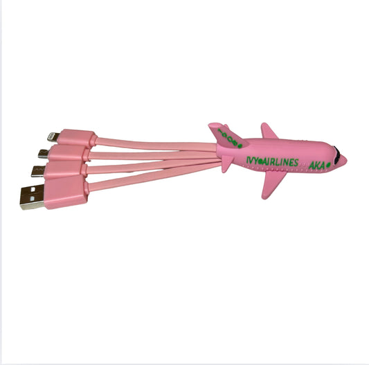 AKA® Airplane 3-in-1 Charging Cable (USB-A to Lightning / Micro-USB / USB-C)