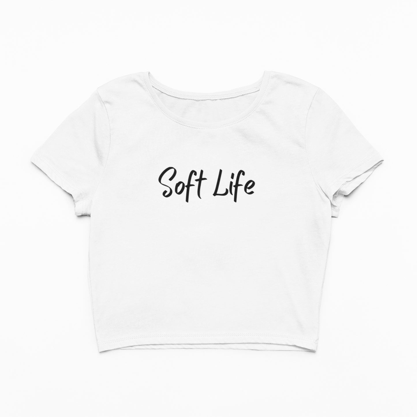 Soft Life Script Cropped Tee