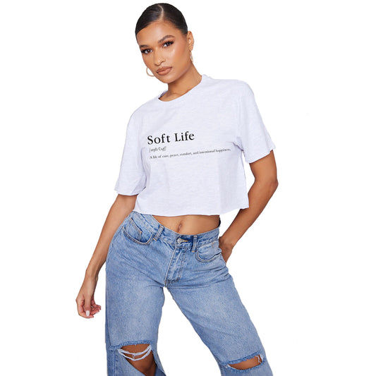 Soft Life Definition Cropped Tee